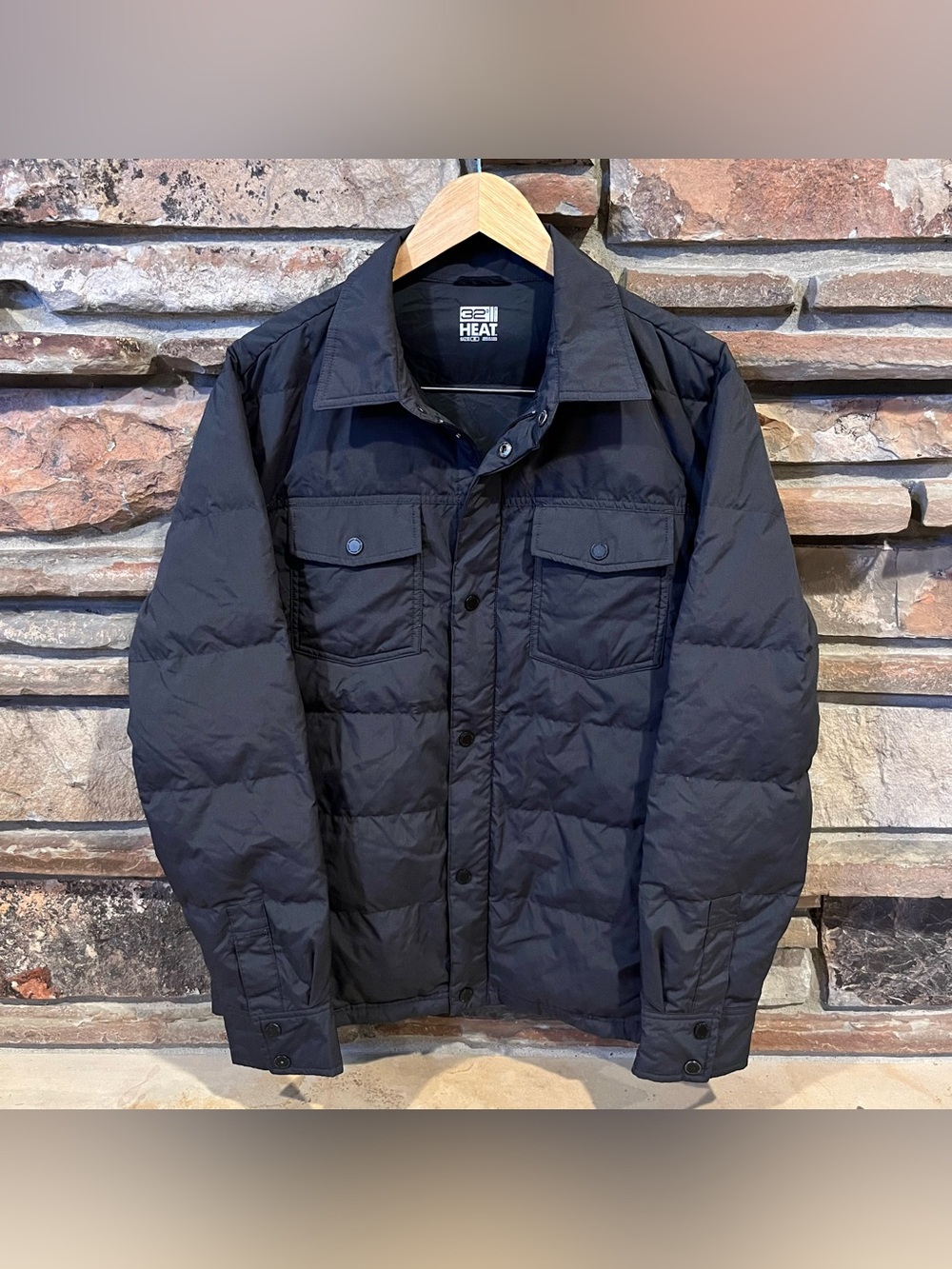 32 Degrees Black Quilted Down-Filled Puffer Jacket